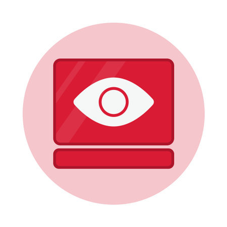 Speech bubble views, vision or lens square icon vector illustrationのイラスト素材