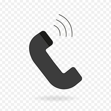 Old fashioned mobile phone icon, call icon ringing, minimalist phone icon template vector illustration of transparent backgroundのイラスト素材