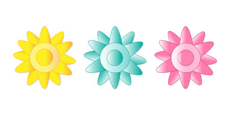 Set of rose flower gradient icon vector illustration artのイラスト素材