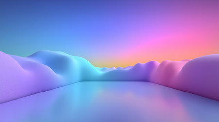 3d rendering of abstract background with blue and pink gradients.の素材