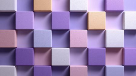 3d rendering of abstract background made of pastel colored geometric shapesの素材
