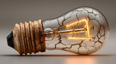 Light bulb with lightning inside, 3D rendering. Computer digital drawing.の素材