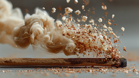 Smoke from a cigar. Smoke from a cigar close-upの素材