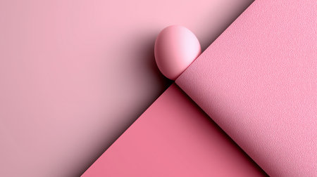 3d render of pink easter egg on pastel pink backgroundの素材
