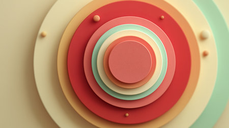 Abstract background with circles in pastel colors. 3d render illustrationの素材