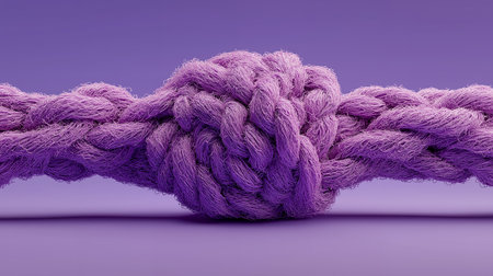 Purple Rope on a purple background. 3d Renderingの素材