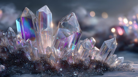 Beautiful crystal background. 3d rendering, 3d illustration.の素材
