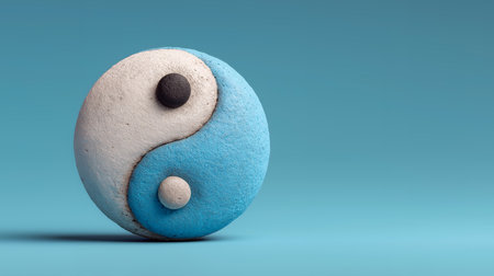 Yin yang symbol of harmony and balance. 3D renderingの素材