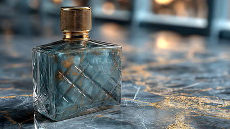 Perfume bottlele background. 3d render illustration.の素材