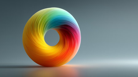 Abstract 3d rendering of colorful spiral. Creative background for presentation.の素材