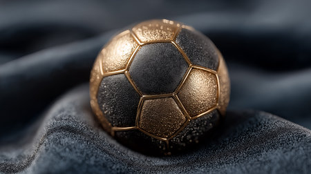 Soccer ball on the background of fabric. Close-up.の素材