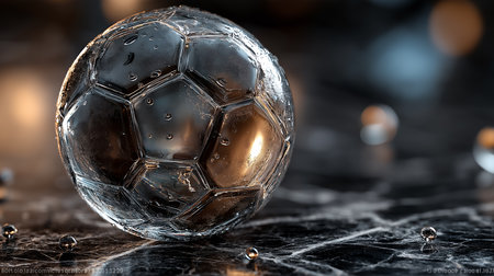 Soccer ball on a black background. Close-up. 3d renderingの素材