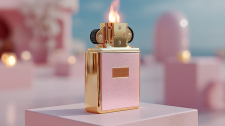Vape e-cigarette on the background of the city. 3d renderingの素材