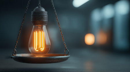 Glowing retro light bulb on a dark background. 3d renderingの素材