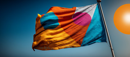 3D rendering of the national flag of the Philippines waving in the windの素材