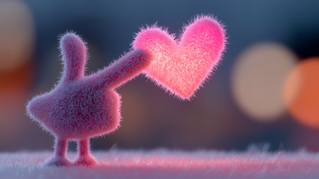 Valentine's day background with heart. 3D illustration.の素材