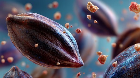 3d rendering of a group of germs in front of a backgroundの素材