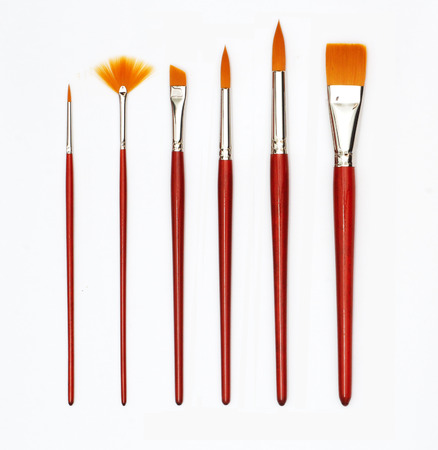 paintbrush .There are 6 sizes available. And the brush is not the same. on the White Blackgroundの写真素材