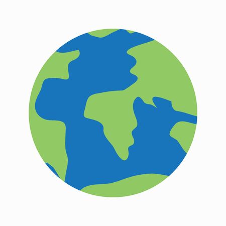 Earth and map, spherical planet design, trips and oceans, universe, white background - vector illustration patternのイラスト素材