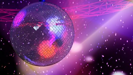 Glowing mirror ball background