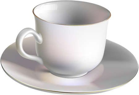 Vector illustration of an empty porcelain cup. Gradient mesh.のイラスト素材