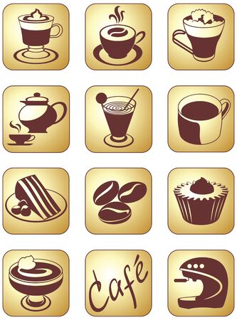 Icon set for coffee break and beverage serviceのイラスト素材