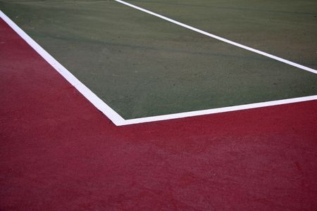 Outdoor Tennis Court in Parkの写真素材