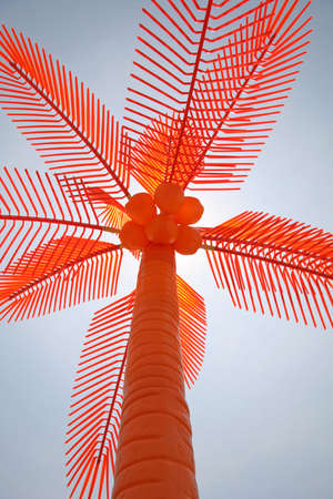 Orange Plastic Palm Treeの写真素材