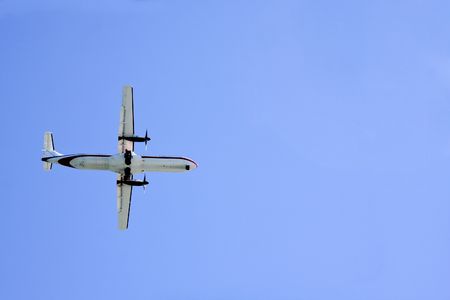 Propeller Airplane in Sky with Room for Text