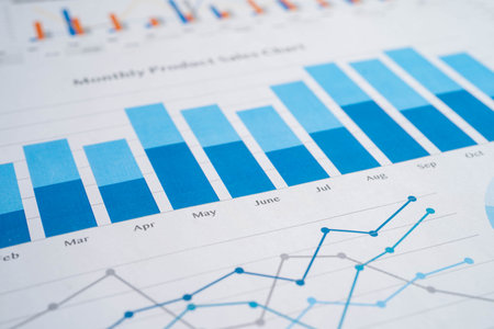 Graphs paper. Financial development, Banking Account, Statistic, Investment Analytic research data economy.の写真素材