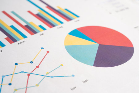 Graphs paper. Financial development, Banking Account, Statistic, Investment Analytic research data...