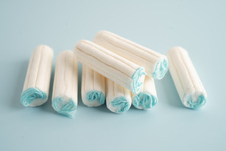 Cotton tampons for women hygiene menstrual period cycle protection.