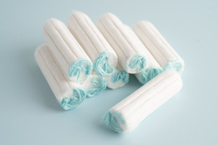 Cotton tampons for women hygiene menstrual period cycle protection.の写真素材