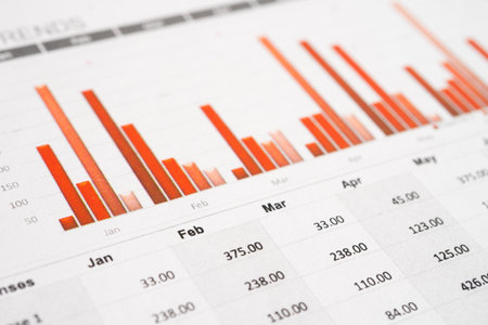 Graphs paper. Financial development, Banking Account, Statistic, Investment Analytic research data economy.の写真素材
