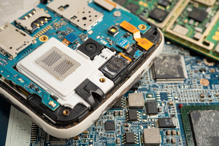 Repairing and upgrade circuit mainboard of notebook, electronic, computer hardware and technology.