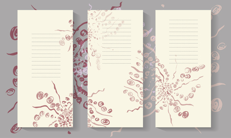 Flayers with abstract doodle decoration.のイラスト素材