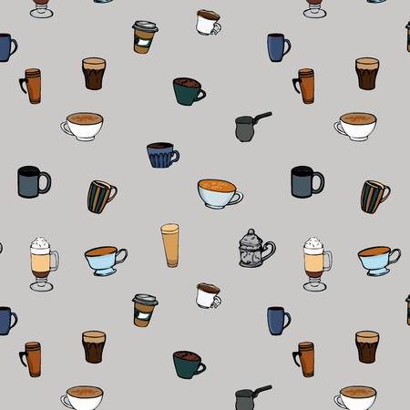 Coffee mugs seamless background.のイラスト素材