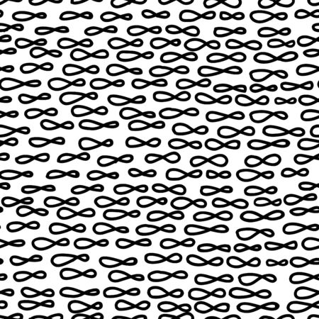 Doodle black infinity symbol on white background.のイラスト素材