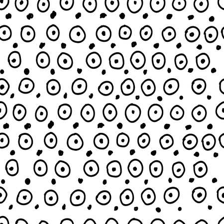 Black and white circles seamless background.のイラスト素材