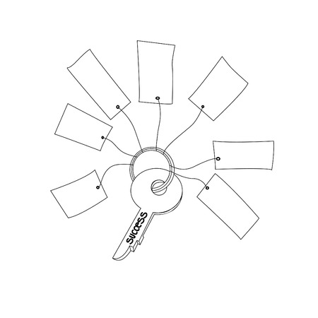 Outline key with empty tags vector illustration.のイラスト素材