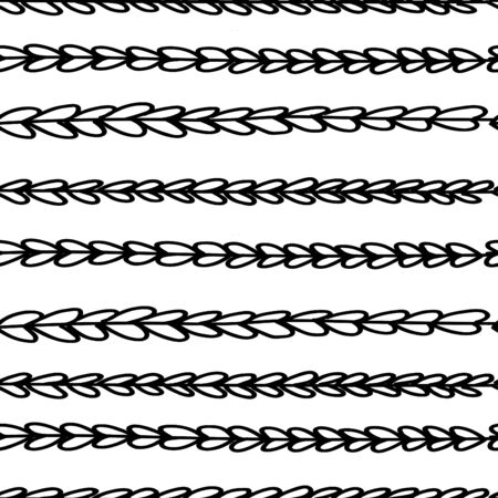 Black and white leaves seamless background.のイラスト素材