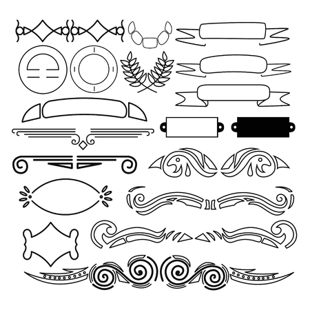 Decorative ornament borders and page dividers vector illustration.のイラスト素材