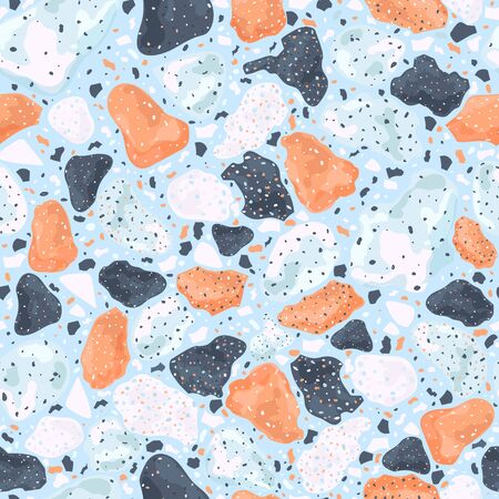 Terrazzo style seamless pattern. Italian flooring background.のイラスト素材