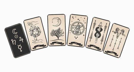 Tarot cards collection for fortune telling.のイラスト素材