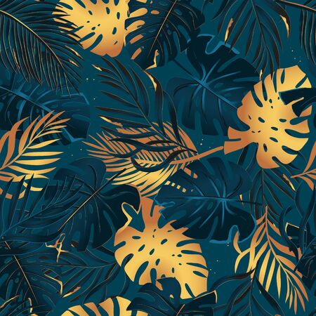 Exotic botanical background design for luxury brands. Endless background for textile, wrapping paper.のイラスト素材