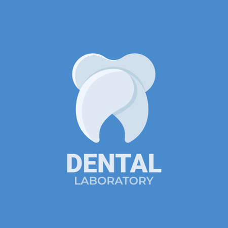 Dental laboratory  isolated on blue background.のイラスト素材