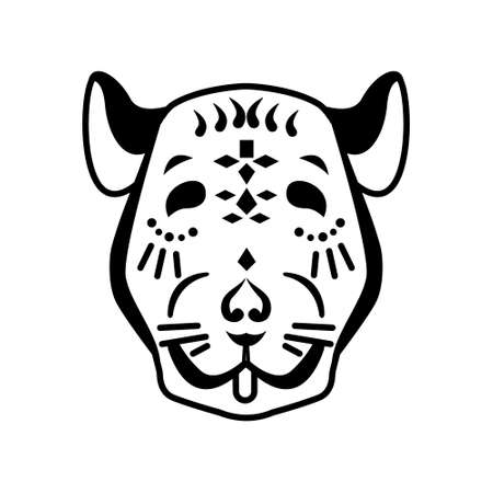 Rat face isolated on white background.のイラスト素材