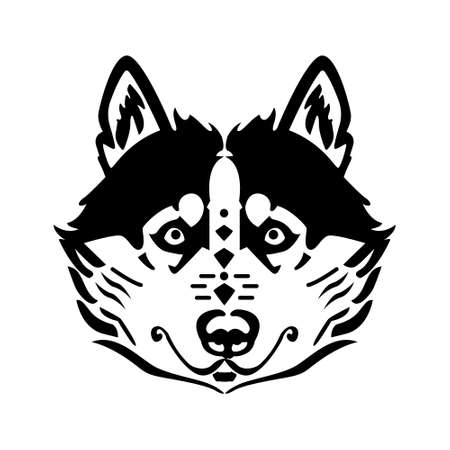 Dog face isolated on white background.のイラスト素材