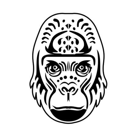 Monkey face isolated on white background.のイラスト素材