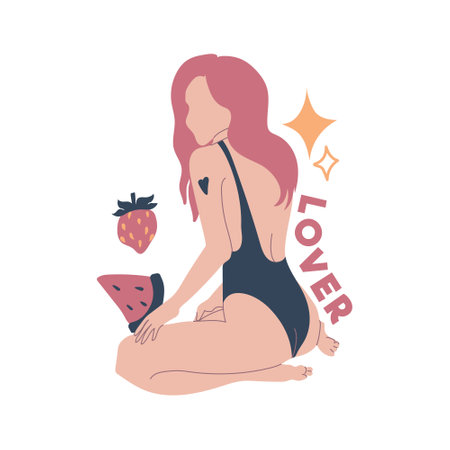 Mistress female archetype. sexy woman sittingのイラスト素材